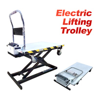 Carretilla Elevadora Eléctrica Hidráulica de Plataforma Plana para Manipulación en Almacén, Carga/Descarga, Elevador de Tijera Leke, Mesa de Carga de 500 kg