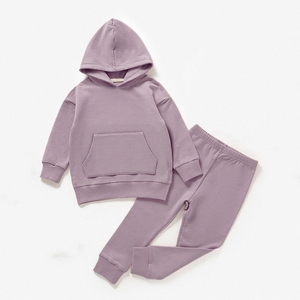 Hongbo 100% Cotton <strong>Baby</strong> Tracksuit Outfit Hooded Long Sleeve T-shirt Tops Pants Custom Toddler Kids Clothing Set for Boys Girls - Product Image 3