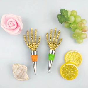 Golden Handbone <b>Wine</b> Bottle <b>Stopper</b> Metal Sealing With Colorful Ring <b>Stopper</b> For <b>Wine</b> Storage - Product Image 1