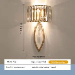 Lampe murale LED décorative en fer forgé de style américain, simple, pour couloir, salon, fond de mur, horloge à <span class=keywords><strong>pendule</strong></span> - Product Image 6