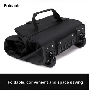 Unisex Polyester large capacity folding travel <b>wheel</b> bag <b>backpack</b> unisex cross body shoulder multi functional luggage bag - Product Image 3