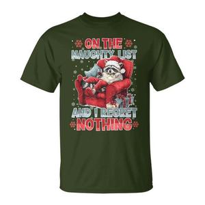 T-shirt de Noël « Feral Raccoon On The Naughty List And I Regret Nothing » - Product Image 1