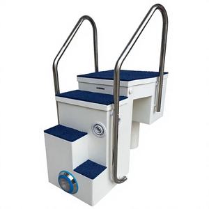 Pipeless Wall-Mounted Swimming <strong>Pool</strong> <strong>Filter</strong> <strong>with</strong> Integrated Stainless Steel Ladder &amp; LED Underwater Light - Product Image 4