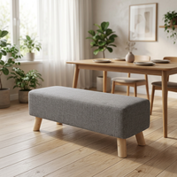 Pouf Ottoman Style Moderne, Repose-Pieds Réglable en Hauteur, Banc Long, Chaise, Canapé, Revêtement en Tissu, Chambre, Salon, Extérieur
