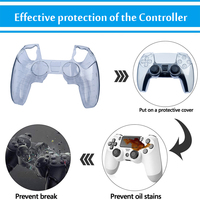 Coque PC transparente de haute qualité pour poignée PS5 coque de protection transparente pour contrôleur PS5 avec couvercle de pouce