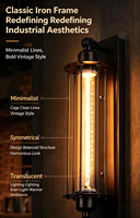 Lampe murale en fer forgé de style industriel rétro pour la maison, le café, le barbecue, le restaurant, la salle à manger, le balcon, LED haute luminosité CRI 95