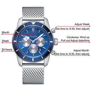 Reloj Deportivo de Lujo para Hombre, Mecánico Japonés, Fase Lunar, Analógico, Cristal, Luminoso, Correa de Cuero y Acero Inoxidable ME01, Ancho de 22 mm - Product Image 3