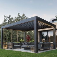 Pergola motorisée en aluminium à persienne Pergola Bioclimatique Couverture de balcon de patio écologique à revêtement en poudre en tailles 3x3 4x4 4x6