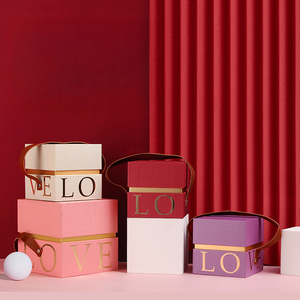 RTS 10*10 * H10cm/13*13 * h13.5cm nến thơm hộp giấy Ngày Valentine Hộp quà tặng với da xử lý nước hoa màu đỏ bao bì hộp - Product Image 2