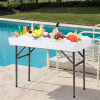 Table de remplissage et de refroidissement pliante en plastique pour événements en plein air Pool Party