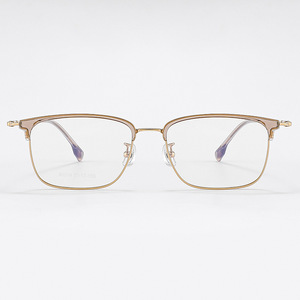 Montures de lunettes en titane demi-cerclées rectangulaires légères unisexe Danyang 50504 avec verres en plastique - Product Image 2