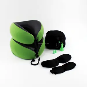 2023 accessori De Viaje Kit da viaggio 3d Eye Mask Set cuscino per il collo risparmia spazio pieghevole Memory Foam Travel personalizzato 60 20 Set Ne