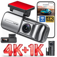 Caméra DVR de voiture 4K la plus vendue avec Wi-Fi, vision nocturne, surveillance de stationnement 24h/24, capteur G et enregistreur vidéo boîte noire