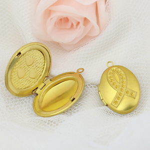 Mặt Dây Chuyền Hình Bầu Dục Bằng Đồng Thau Thô Loại 33 Đến 36 Có Hoa Văn Mặt Dây Chuyền Mặt Dây Chuyền Khung Ảnh Nhà Máy Trống Bản Lề - Product Image 4