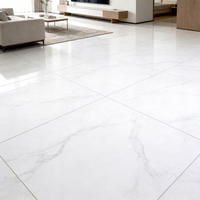 Carreaux de sol en porcelaine blanche vitrifiée, imitation pierre, texture antidérapante, résistants aux acides, antibactériens, 600x600mm, pour villa moderne
