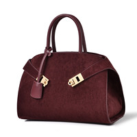 Tas Tangan Wanita OEM Eksklusif Baru 2026 untuk Perjalanan, Kapasitas Besar, Bahan Suede Beludru, Resleting Logam, Model Tote Selempang