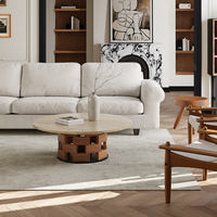 Table basse en bois pour salon, style minimaliste, irrégulière, vintage, rétro, pour petit appartement