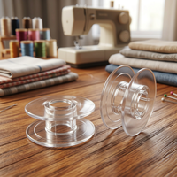 Bobine en plastique pour machine à coudre AA0054 | Boîte à canettes de couture en plastique transparent, design simple et rond, pour accessoire de machine à coudre