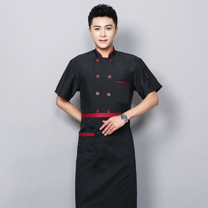 Chef <span class=keywords><strong>vêtements</strong></span> de travail hommes à manches courtes été respirant couleur unie restauration Restaurant cantine hôtel dos <span class=keywords><strong>cuisine</strong></span> Chef <span class=keywords><strong>vêtements</strong></span> - Product Image 4