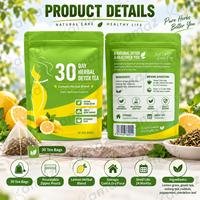 Sachets de thé bien-être aux herbes et au citron de marque privée pour le soutien du métabolisme et l'équilibre digestif quotidien, 30 sachets, fabricant OEM ODM