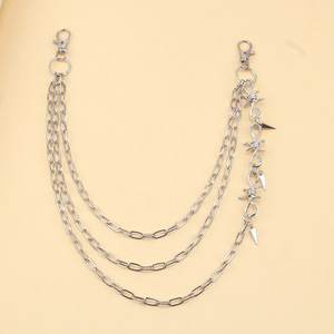 Spike Pendant Multi Layered <b>Trouser</b> <b>Chain</b> Tibetan Silver Hip Hop Waist <b>Chain</b> Nightclub Body <b>Chain</b> - Product Image 2
