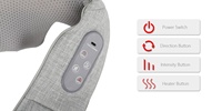 Masseur sans fil pour le cou et les épaules Shiatsu Type-C Chaleur apaisante 45 ° Direction C, intensité réglable, faible bruit, protection contre la surchauffe