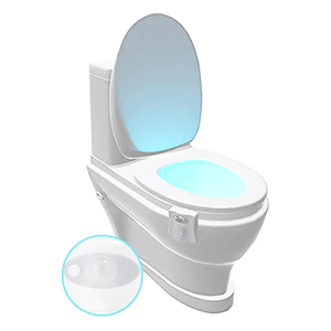 Custom Logo Toilet Night <b>Light</b> Motion <b>Sensor</b> Led 8 Colors Changing 2 Pack Battery Operated For Bathroom Illumination - Product Image 1