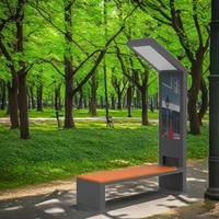 Siège de parc ombre extérieur chaises de parc intelligentes banc banc de parc solaire acier et bois aluminium banc de stade extérieur