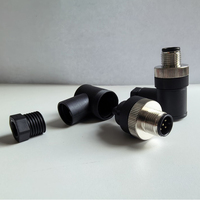 Connecteur mâle M12 A-Code 5 broches à angle droit pour capteurs, compatible avec câble 20/22/24AWG