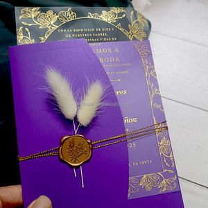 Fournisseur de Quinceanera pour fête de <span class=keywords><strong>mariage</strong></span>, <span class=keywords><strong>carte</strong></span> d'<span class=keywords><strong>invitation</strong></span> de <span class=keywords><strong>mariage</strong></span> en acrylique transparent avec enveloppe imprimée or blush élégant et luxueux - Product Image 3