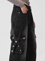 Hip Hop Denim Salopette Hommes Denim Jeans Tapered Denim Cargo Pantalon Hommes Pantalons Jeans