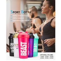 Bouteille de shaker sport 700 ml, mélangeur de protéines, anti-fuite, sans BPA, plastique écologique, passe au lave-vaisselle, 100 % qualité alimentaire