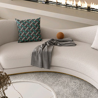 Elegantes Hotel-Empfangssofa Bürosofa-Set Möbel Gebogenes Wohnzimmersofa Bogenförmige Stoffcouches