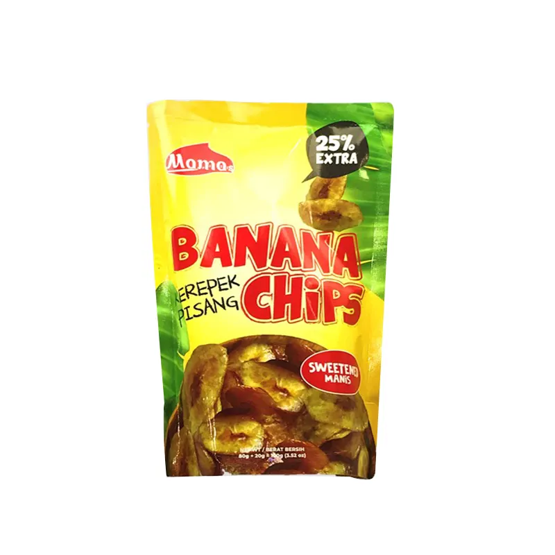 Best Selling 3.52oz Adoçado MAMAS de Banana Fritas Kerepek Pisang Indonésia Malásia Tropical Lanches para Adultos e Crianças