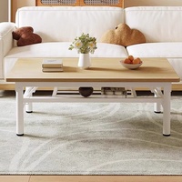 Table basse pliante en pierre, table rectangulaire basse pour la maison, salon, table à manger portable, unités de location, aucun assemblage requis