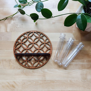 <span class=keywords><strong>Vase</strong></span> de rangement rond en <span class=keywords><strong>bois</strong></span> massif, <span class=keywords><strong>vase</strong></span> suspendu en tube à essai en <span class=keywords><strong>bois</strong></span>, décoration murale simple pour la maison et la chambre - Product Image 3
