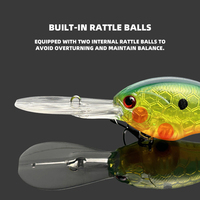 Leurres de pêche crankbaits 9cm/10g, leurres d'eau de surface, 10 couleurs avec hameçon triple tranchant pour la pêche au bar en rivière, lac et ruisseau