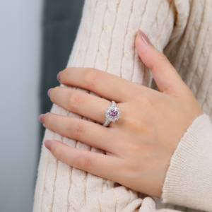 <span class=keywords><strong>Bague</strong></span> en moissanite Argent 925 Flocon de neige 1 Carat Huit Cœurs Huit Flèches Ins Net Red Mode <span class=keywords><strong>Bague</strong></span> en moissanite Vente chaude - Product Image 2