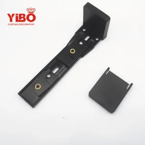 YIBO Factory's Strong Double Iron Bracket for Wave Fold Curtain Rail White Top Fix Wall Bracket for Curtain Poles & Accessories