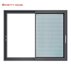 باب منزلق زجاجي مزدوج معزول حراريًا من الألمنيوم عازل للصوت للفلل، يثبت على الحائط - Product Image 2