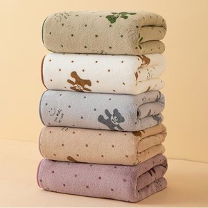 Serviettes de bain Fuen Textile Little Bear 70x140cm en polaire corail, douces et absorbantes, pour enfants, pour la maison ou en cadeau - Product Image 4