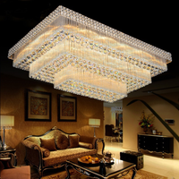 Lustre d'éclairage rond en cristal de luxe de couleur d'or de LED de salon