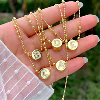 Collier pendentif lettre plaqué or 18 carats, en cuivre et zircon, chaîne de clavicule minimaliste, bijoux de mode