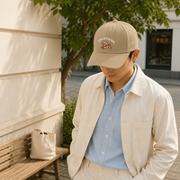 Casquette de baseball unisexe réglable à 5/6 panneaux en polyester/coton avec broderie à la main, design sportif décontracté pour une utilisation multi-scènes