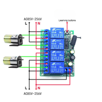 Module de relais de commutation sans fil à télécommande 4 canaux AC220V 10A et transmission de télécommande RF433MHz à 4 canaux