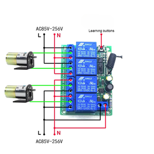 销售AC220V 10A 4CH无线遥控开关继电器接收模块和4通道RF433MHz遥控传输 - Product Image 2