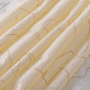 Stock Lot Faint Yellow Tricot Fabric 100polyester Mattress Making Fabric For Home Textile