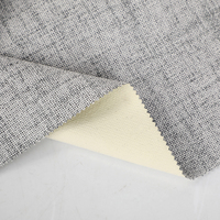 Vente en gros de tissu pour rideau 3 passages en lin enduit occultant 100% polyester, style uni, produit de décoration d'intérieur de qualité supérieure