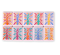 Tuiles de mahjong américaines en mélamine rose clair, imprimées d'animaux et de plantes, adaptées aux tables de jeu de mahjong