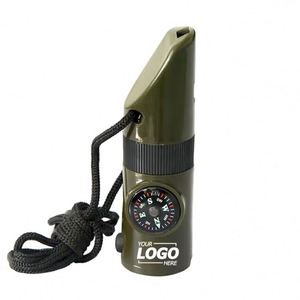 Custom High Decibel Waterproof Outdoor Survival Whistle with Compass <b>LED</b> <b>Flashlight</b> Reflector & Lanyard for Camping Spring - Product Image 1